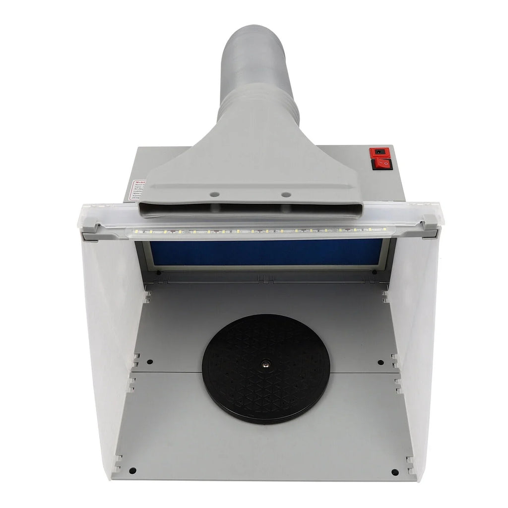 Airbrush Spray Booth Kit With LED Light, Filter Hose And Spray Guns For Model Painting