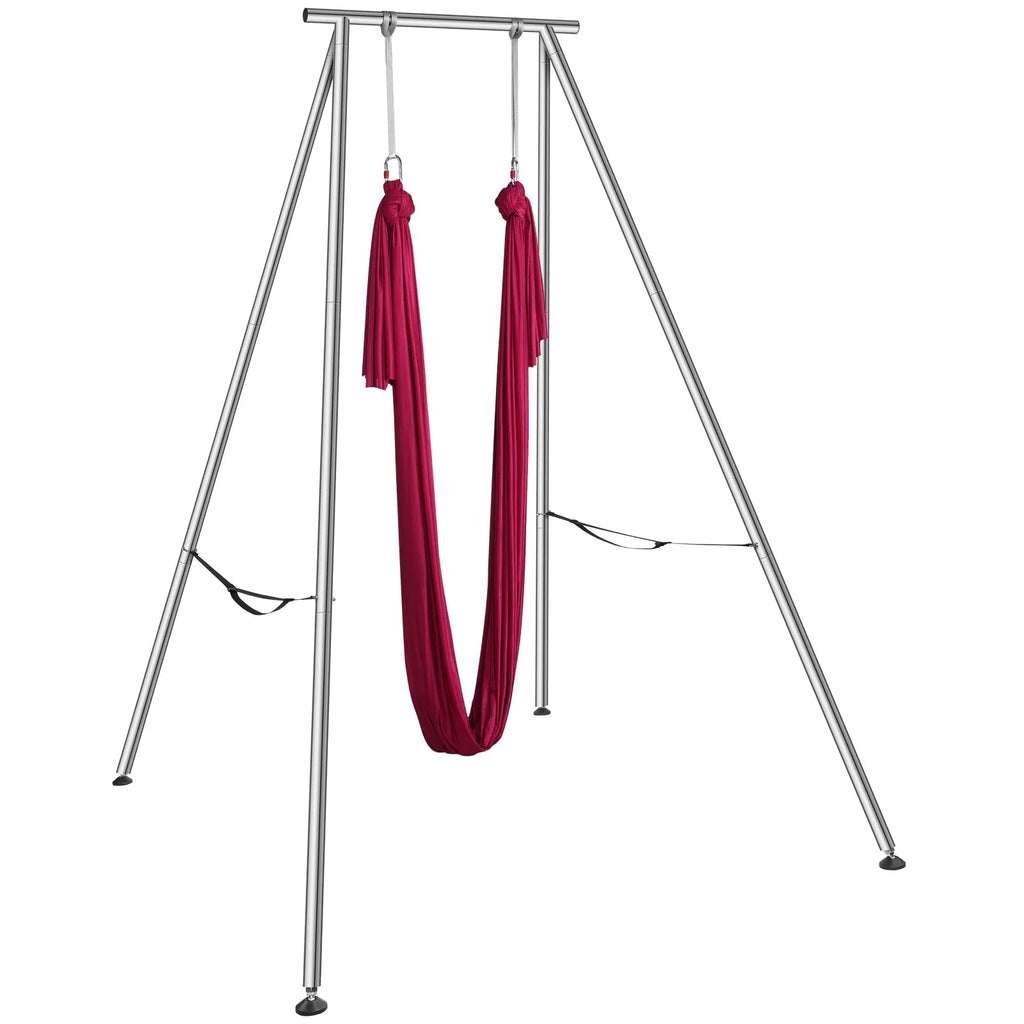 KFFKFF Aerial Yoga Swing Stand And Hammock Kit, 8.30 x 6.3 x 9.68 ft, 551.15 lbs, Red - HM-559WR6