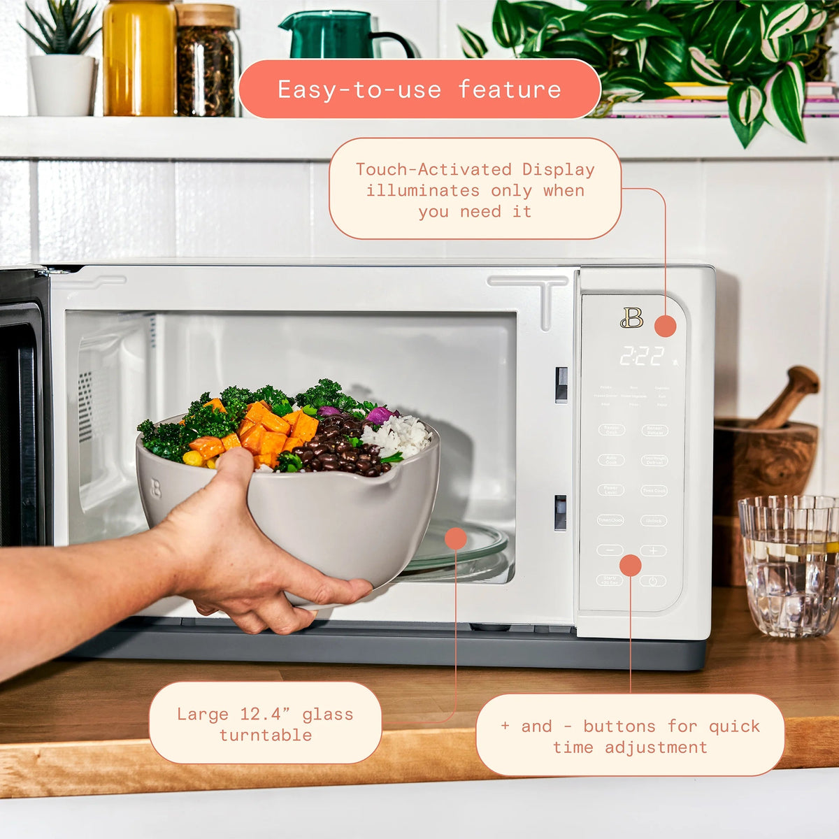 Beautiful 1.1 Cu ft 1000 Watt Sensor Microwave Oven, White Icing - BFCMS811WEST10