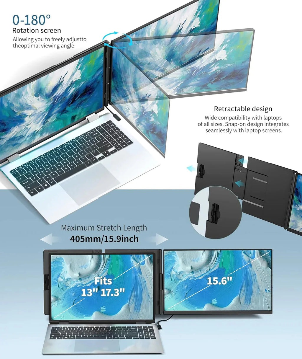 Cevaton Laptop Screen Extender With 15.6 Inch FHD 1080P Display - P5