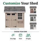Little Cottage Co. Outdoor Wood Storage Shed, 8x8, Precut DIY Kit - Colonial Pinehurst