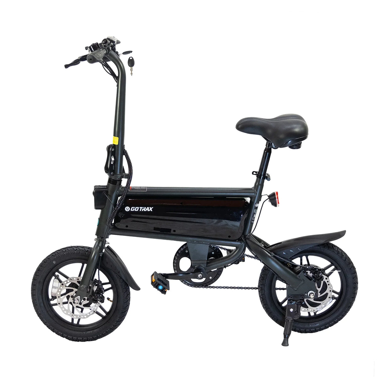 GOTRAX Folding Electric Bike For Adults And Teens, 14 inch, 250W, 15.5 mph, 15 Miles, Black - S2