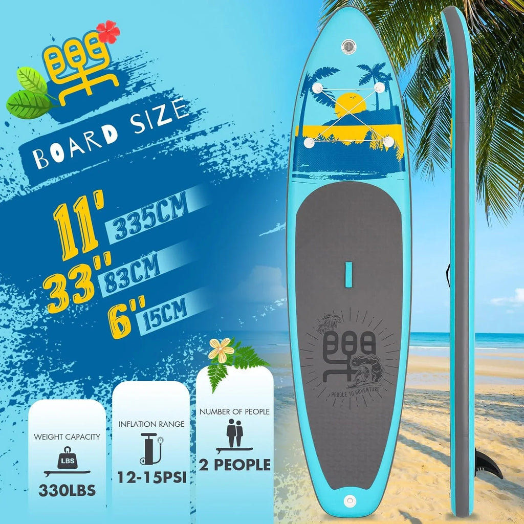 FunWater Inflatable Stand Up Paddle Board, 11 ft x 32 in x 6 in - SUP Paddle Accessories