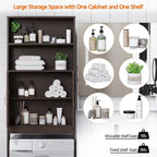 Over-the-Toilet Storage Cabinet With Adjustable Shelves And Double Doors, 77 in H, Espresso