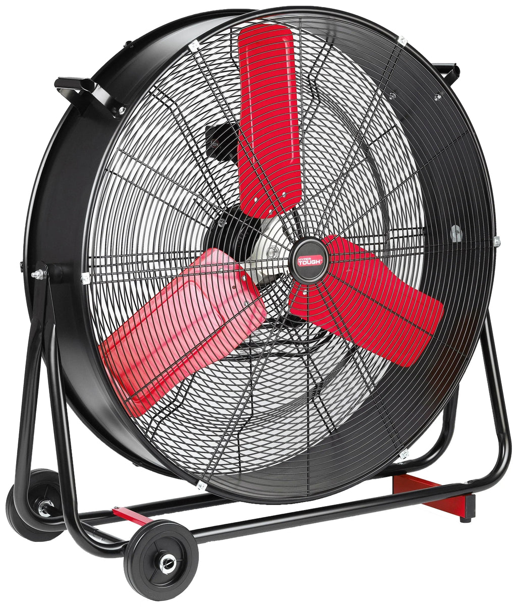 Hyper Tough 30 Inch 2-Speed High Velocity Tilted Drum Fan - Red & Black