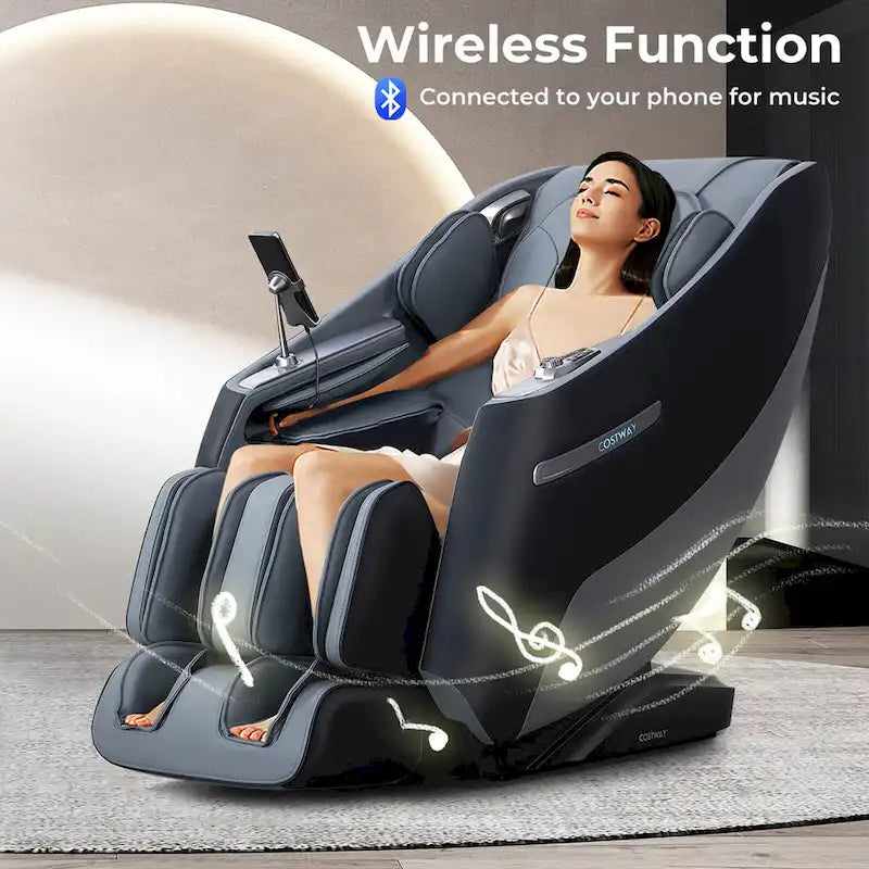 Costway Zero Gravity SL Track Full Body Massage Chair With Waist Heating
