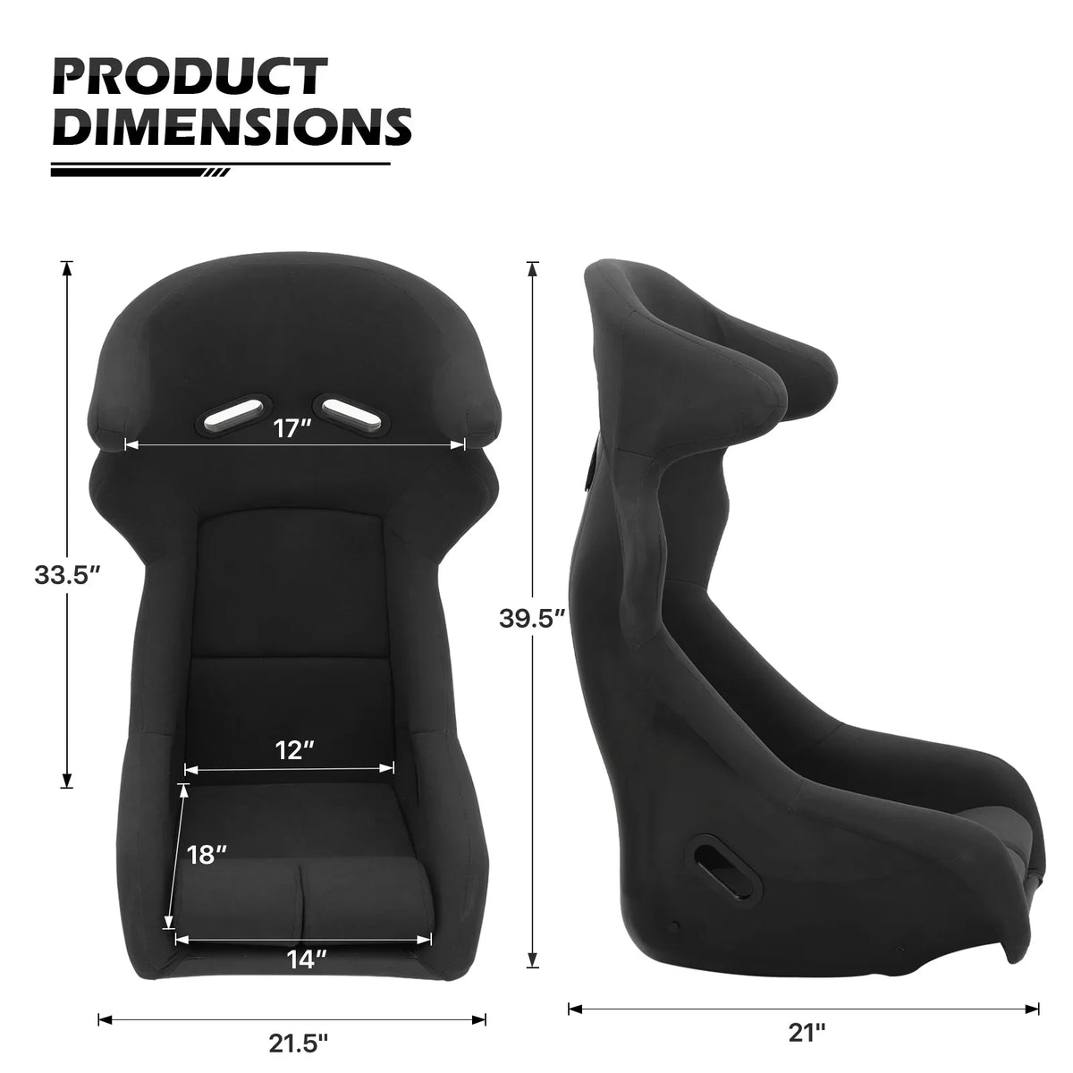 MoNiBloom Racing Simulator Game Seat With Adjustable Slide, Black