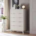 OKD 6-Drawer Dresser With Faux Marble Top, Natural Oak, 16in D x 54in W x 32in H