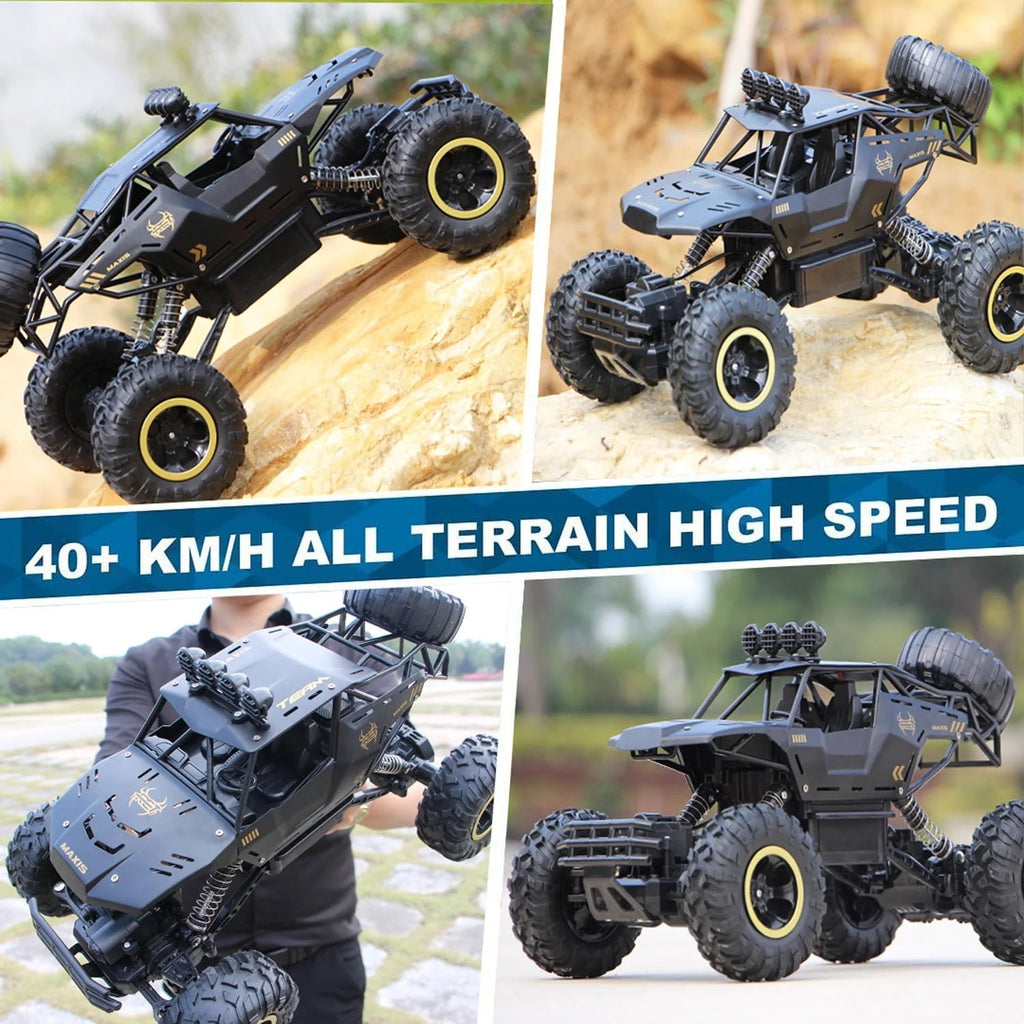 4DRC 1:12 RC Off-Road Truck 2.4G 4WD Dual Motors Metal Shell Black - 4DRC