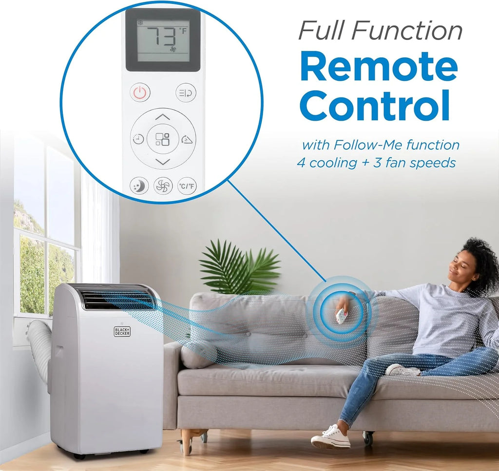BLACK+DECKER Portable Air Conditioner 10,000 BTU for Rooms up to 450 Sq. Ft., White