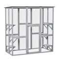PawHut Wooden Catio Enclosure With 6 Platforms, 71 In. x 38.5 In. x 71 In.