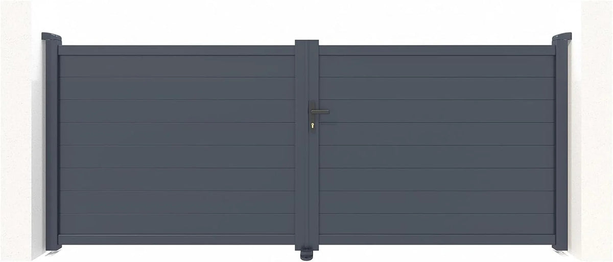 Casanoov Aluminium Folding Driveway Gate 4m x 160cm Grey - KIT-000024