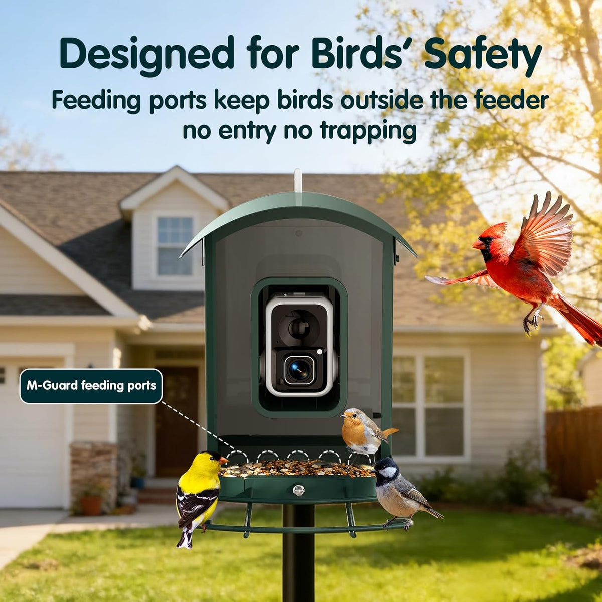 Humbirdy Smart Bird Feeder With Camera, 4K Ultra HD, Solar Powered, 2.4G/5G Wi-Fi