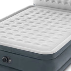 Intex Dura-Beam Deluxe Ultra Plush Headboard Queen Airbed, Gray, 18in, Built-In Pump - 64447ED