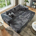 HOOOWOOO Plush L-Shaped Sectional Sofa With Removable Ottoman, 3-Piece, 80L x 69.3W x 35.4H x 59D