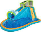 Banzai Inflatable Water Slide & Pool Combo, 14 Ft L x 8 Ft H - Sprinkler Wave And Water Wall