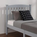 Ktaxon Wood Bed Frame With Headboard And Footboard, Gray Twin Size