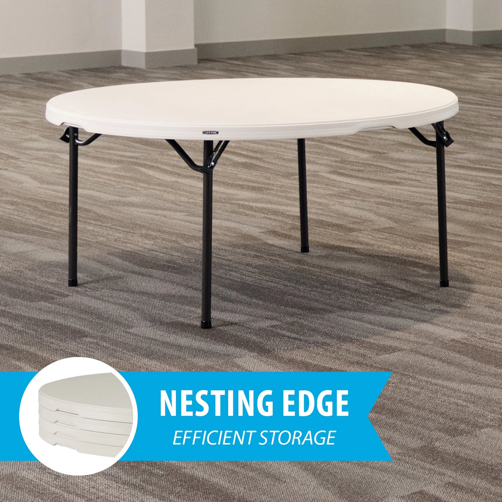 Lifetime 60 Inch Round Commercial Folding Table, Almond - 280435