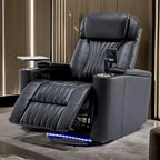 Power Home Theater Recliner Chair, 34.6 D x 38.2 W x 41.4 H, 110-160 Recline, 270 Swivel