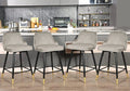 EiweLive Counter Height Swivel Bar Stools With Back, Gray Velvet, Set Of 4 - 25 in