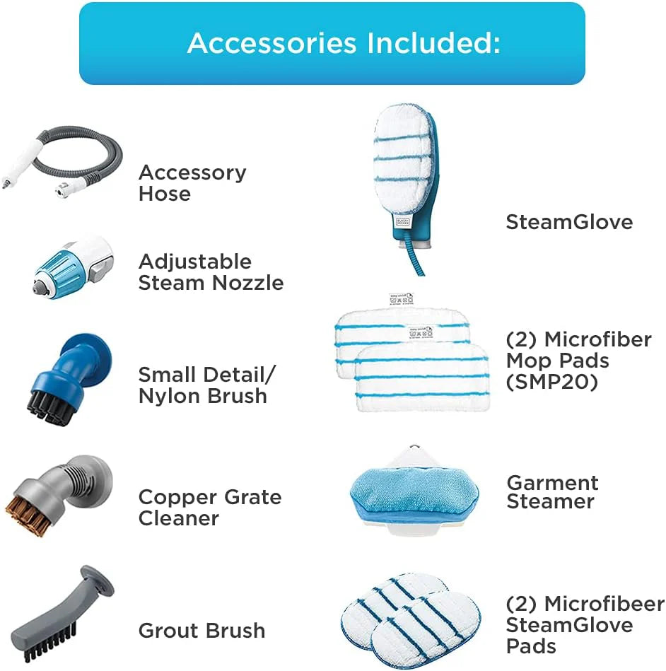 7-in-1 Steam Mop With Steam Gloves And Handheld Steam Device - 1300 Watts