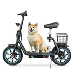 BOGIST Electric Scooter With Seat, 500W Motor, 25mph, 45km Range, 48V 13Ah, Blue - M5 Elite