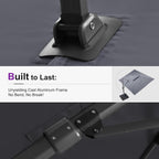 PURPLE LEAF Cantilever Patio Umbrella 10' X 13' Grey