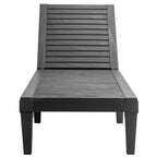 Outdoor Patio Chaise Lounge Chair Recliner - Adjustable 5 Positions, Wood Texture Design