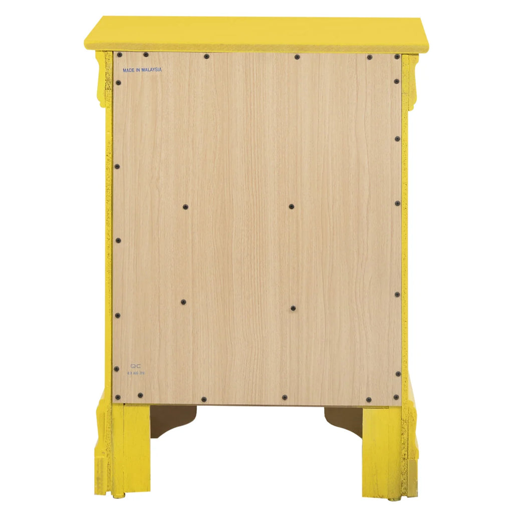 Passion Furniture Louis Philippe 3-Drawer Yellow Nightstand 29in H x 16in W x 21in D - PF-G3102-3N