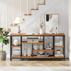 3-Tier Console Sofa Table With Storage, 70.9 Inch