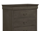 DeeHome Louis Philippe Style 1pc Chest Of 5 Drawers, Stained Gray Finish