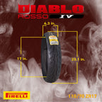 Pirelli Diablo Rosso IV Front 110/70ZR17 And Rear 190/55ZR17 Tires With Keychain