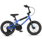 Glerc Kids BMX Style Bicycle 14 Inch Blue With Training Wheels And Coaster Brake