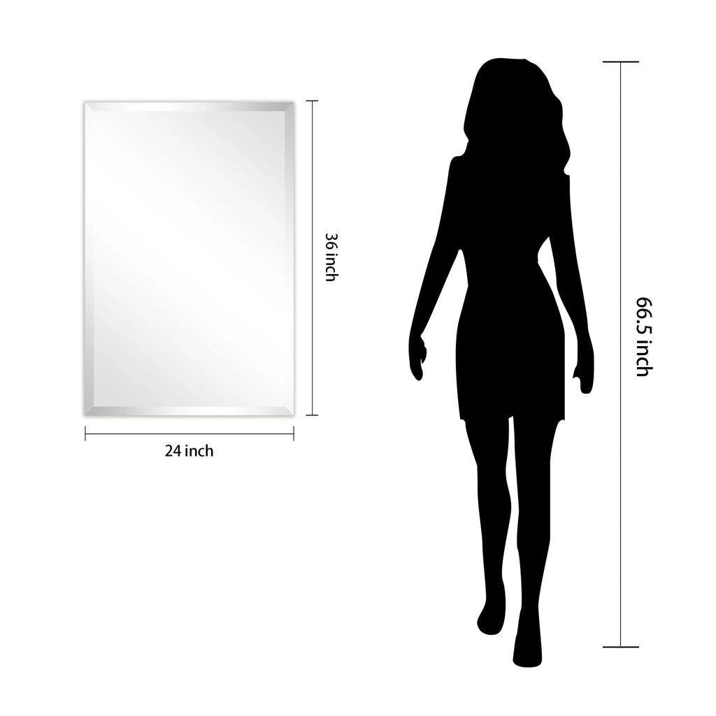 Frameless Beveled Prism Wall Mirror - Clear