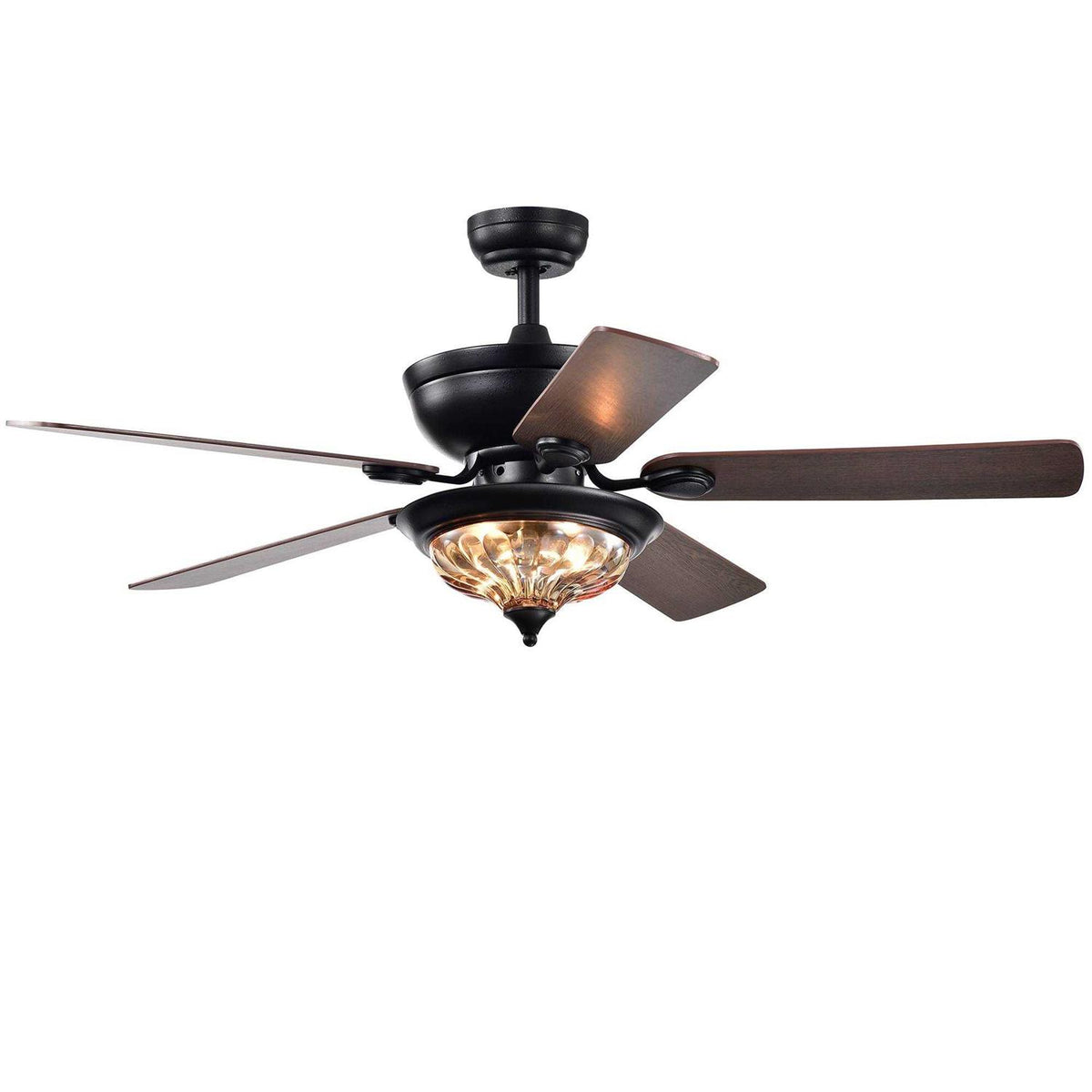 Warehouse Of Tiffany Micago 52 Lighted Ceiling Fan, Forged Black - CFL-8420REMO/FB