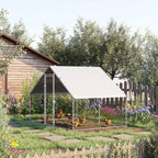 GFVCNIO Metal Coop Run With Cover, 10 x 6.5 x 6.5, Silver