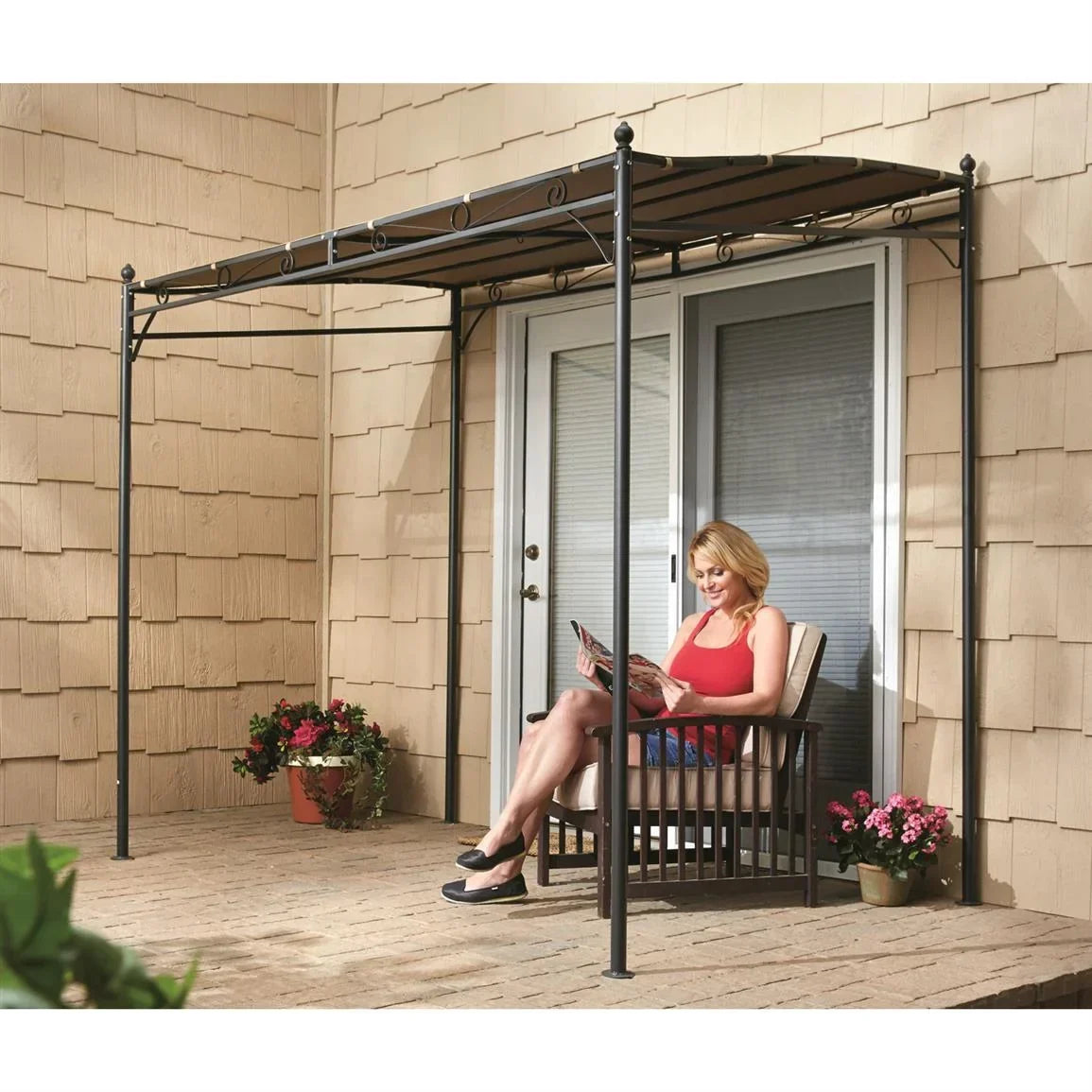 Guide Gear Small Gazebo Canopy Tent, Tan, 5 ft x 8 ft 2 in x 7 ft 6 in H