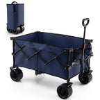 Collapsible Folding Utility Wagon Cart, 176 lbs, Adjustable 30 in - 36 in Handle