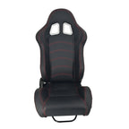 PVC Single Adjuster Double Track Racing Seats, Black - Pair