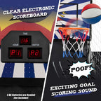 Costway Dual Shot Basketball Arcade Game, Blue, 8 Game Modes, 81in x 43in x 81in
