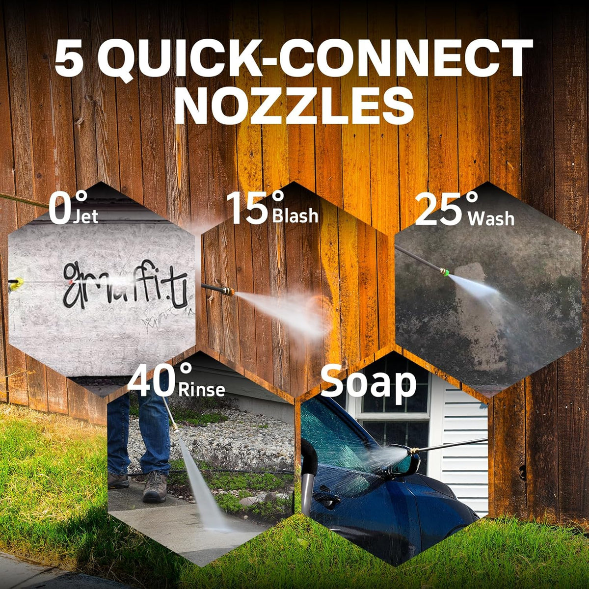 NOVUS Gas Pressure Washer 3400 PSI 2.6 GPM 212cc Engine 30ft Hose 5 Nozzles