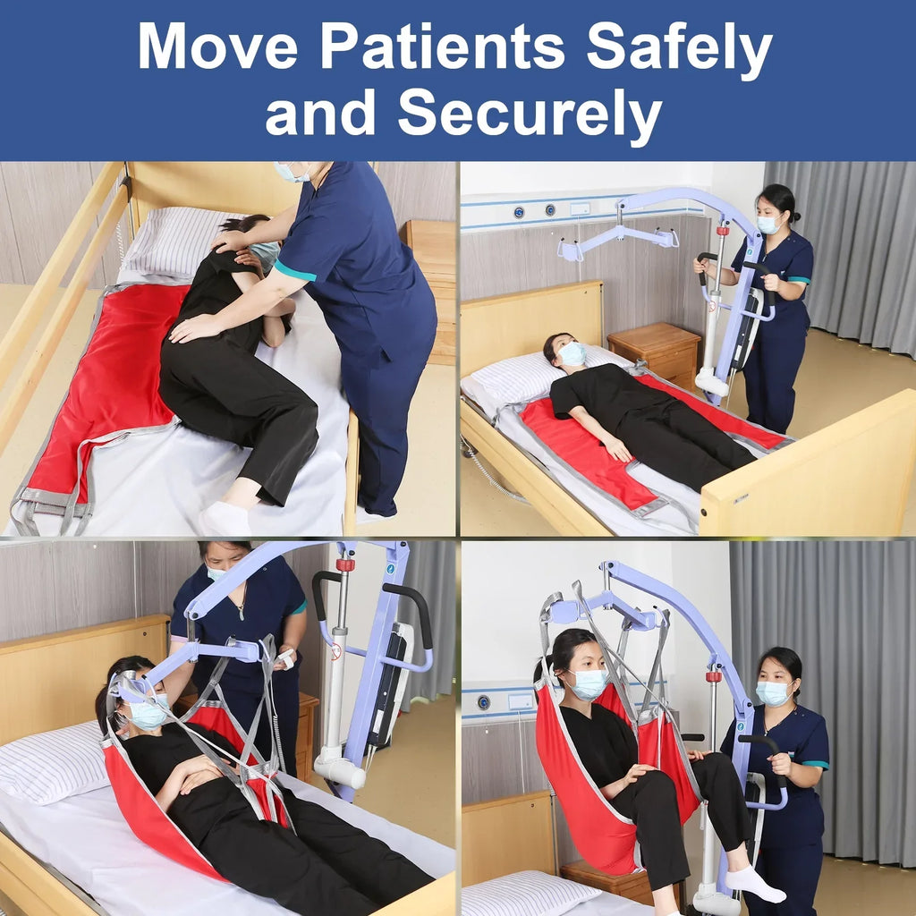 EZ Assistive Patient Lift Sling With Divided Leg, Red, Large, 500 lb Capacity