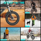 Ridstar Fat Tire Electric Bike 1200 W 48 V 15.6 Ah 20 inch Wheels 7-Speed Full Suspension
