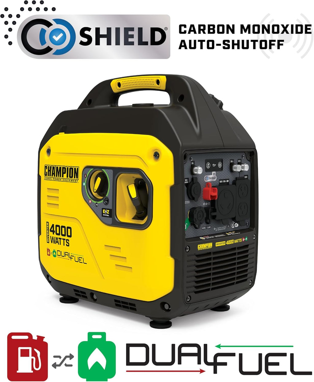 Champion Power Equipment 4000-Watt Dual Fuel RV Ready Portable Inverter Generator With CO Shield