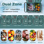 Spaco Dual-Zone 53QT Portable Car Refrigerator Freezer