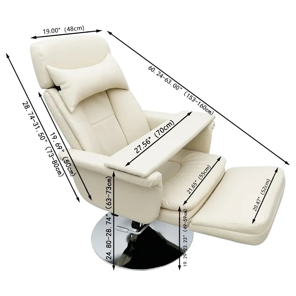 INTBUYING Facial Beauty Spa Salon Chair, White, Pneumatic 440LB Capacity, 360 Degree Rotation - TT-300100