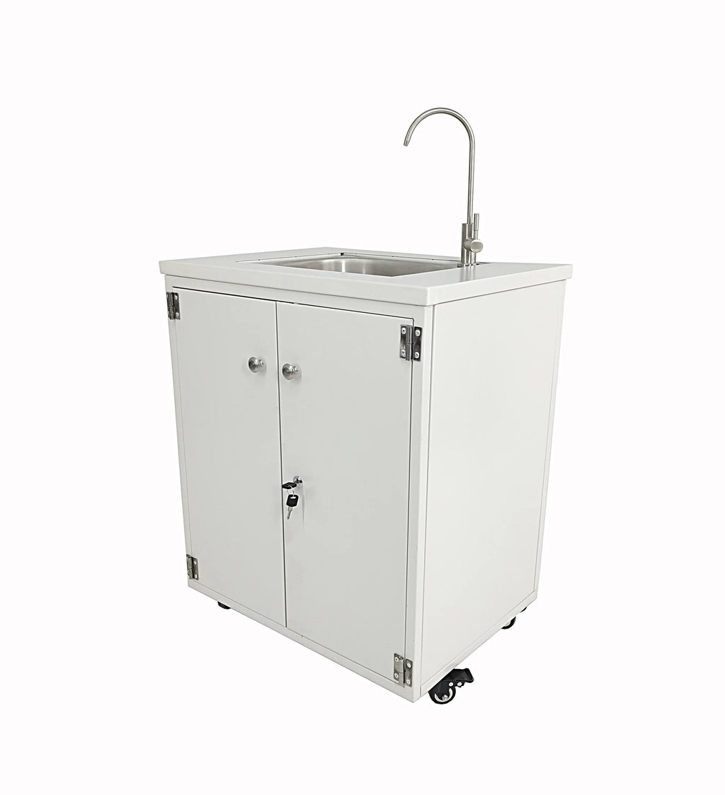 FixtureDisplays Portable Self-Contained Hand Wash Station With Built-In Pump, 24 X 18 X 30 in Cabinet - 10094