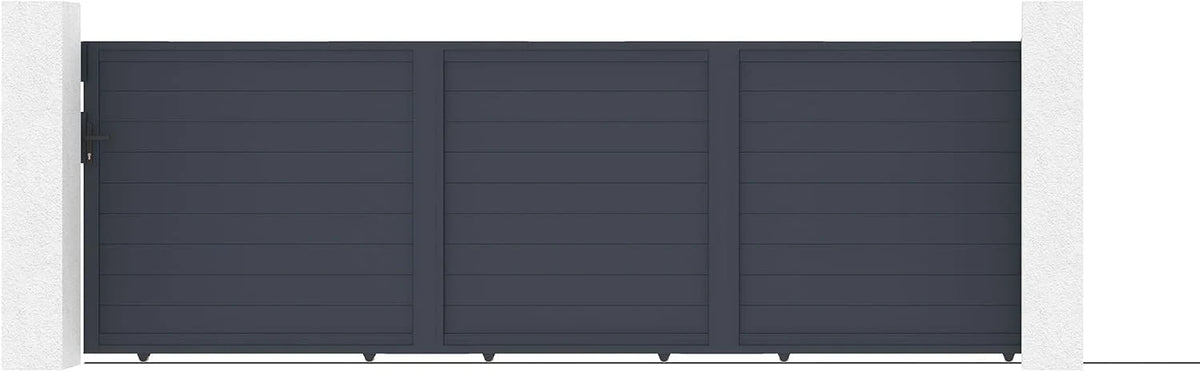 Casanoov Aluminum Swing Gate 392 cm x 161 cm Anthracite Gray RAL 7016 - KIT-000024