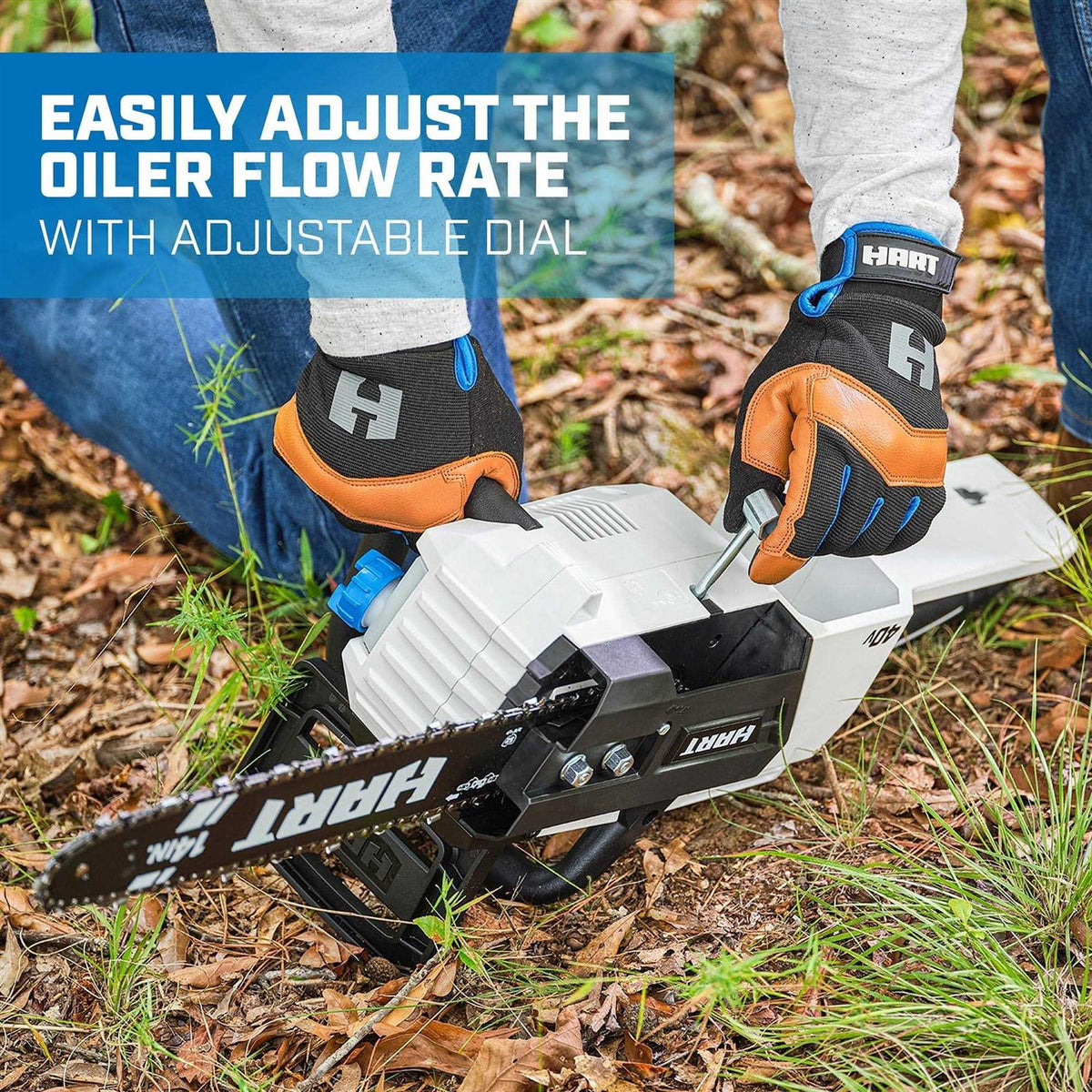 HART 40-Volt Cordless Brushless 14-Inch Chainsaw Kit With 4.0Ah Lithium-Ion Battery
