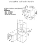 Empava 24 Inch Electric Single Wall Oven, 10 Cooking Functions, Stainless Steel
